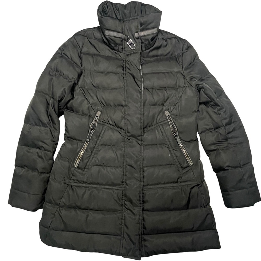 Vince Camuto Women's Black Down Filled Puffer Coat Insulated Stand Collar Size M
